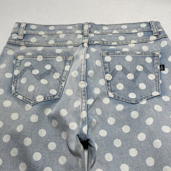 Minkpink Magnolia Boyfriend Jeans Women Size XS White Dot Hipster Rip Torn Hole - Picture 10 of 12